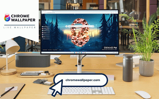 BAPE Live Wallpaper :: Iconic BAPE ape head logo floating over mystical forest with stars and aurora lights.