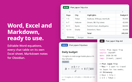 Free AI Exporter: Export ChatGPT, Claude, Gemini & DeepSeek to PDF & Word :: Export & save ChatGPT, Claude, Gemini, DeepSeek + 11 more AI chats to PDF, Word, Markdown, Excel. Free, unlimited, no sign-up.