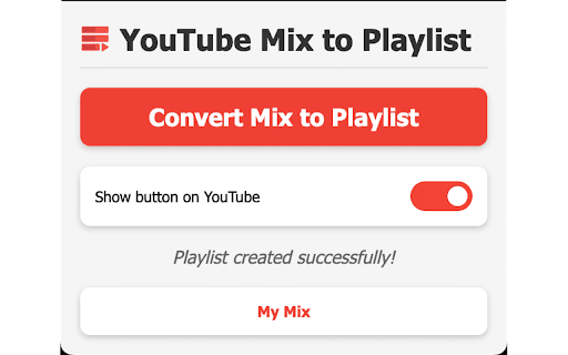 Youtube Mix to Shareable Playlist :: Share your Youtube Mixes!