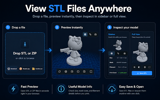 STL File Viewer :: Open .stl files in your browser. Use this stl file viewer to view stl online and size-check any 3d model. No upload, fully offline.