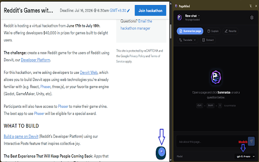 PageMind :: AI sidekick for any webpage — summarize, explain, rewrite, translate, extract, and chat with the page.