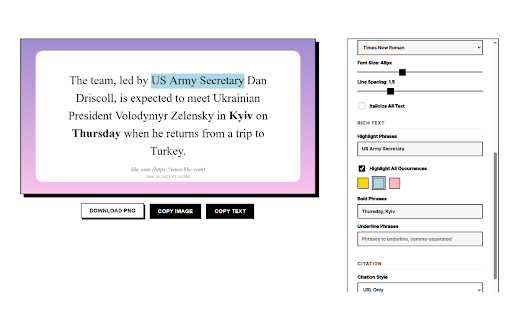 ArticleQuote :: Create beautiful, shareable quote images from text on any webpage.