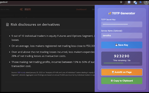 TOTP Generator & Autofill :: Generate TOTP codes and autofill them in web forms