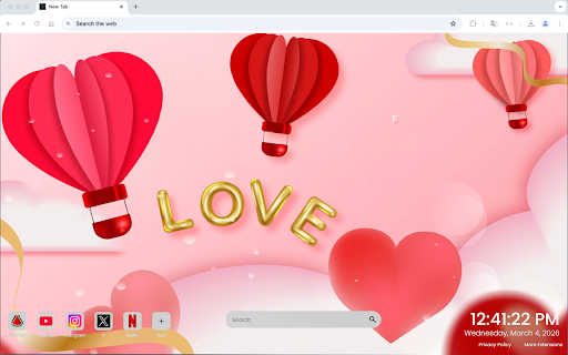 Valentine’s Day: A Romantic Glow Live Wallpaper :: Celebrate love and warmth with a soft romantic glow in this Valentine’s Day live wallpaper for your Chrome new tab.