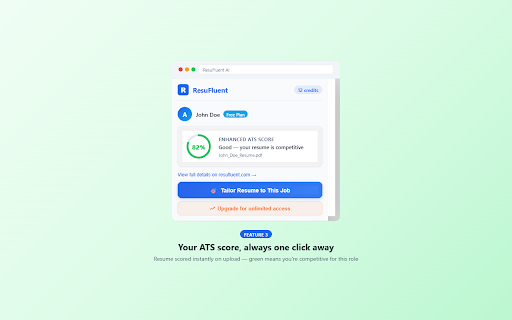 ResuFluent AI :: AI-powered job application assistant that analyzes job postings and tailors your resume to match requirements on job websites