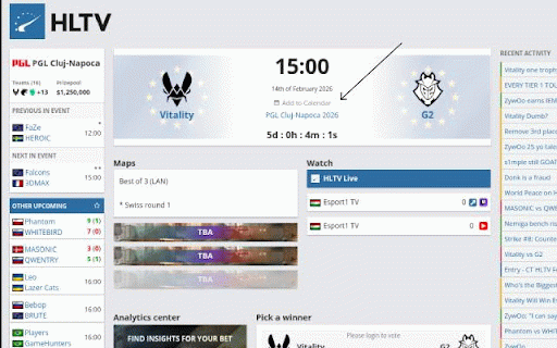 HLTV Calendar Exporter :: Export HLTV Counter-Strike matches to your calendar