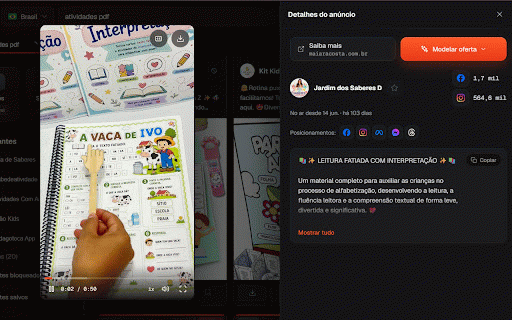 SpyX :: Encontre as ofertas que estão escalando na Biblioteca de Anúncios da Meta — filtros, raio-x, swipe, transcrição e Hard Spy.