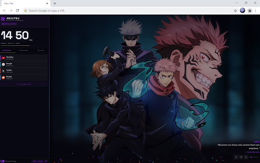 Jujutsu Kaisen JJK HD Wallpaper New Tab :: Customize new tab with Jujutsu Kaisen wallpaper extension and display JJK wallpapers in your background.