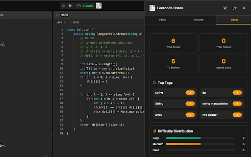 Leetcode Notes :: Take comprehensive notes for LeetCode problems with auto-save, themes, and cross-session sync.