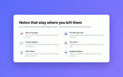Jotly — Sticky Notes for Any Page :: Pin sticky notes to any webpage. Notes persist per-site and reappear when you return. No account, no backend, no tracking.