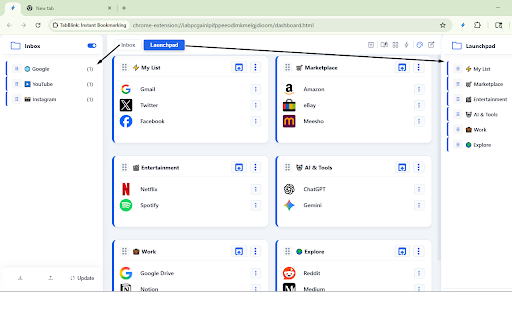 TabBlink: Instant Bookmarking :: The fastest way to save and restore browser sessions. Experience clean, instant bookmarking with a modern dashboard.