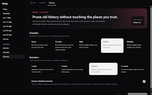 Histly - History Manager :: Search, filter, and clean up your browsing history.