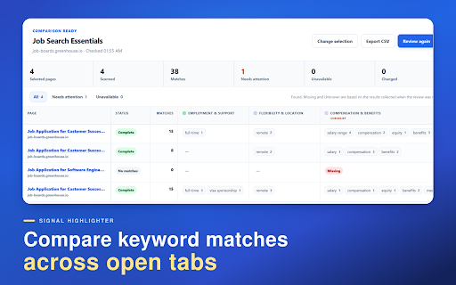 Signal Highlighter: Highlight Multiple Keywords :: Automatically highlight multiple keywords and phrases on web pages. Reuse profiles, navigate matches, and spot missing checks.