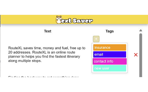 Text Saver - Save and organize text from any website :: Save any text from the web with one click. Tag, search, and export your notes easily.