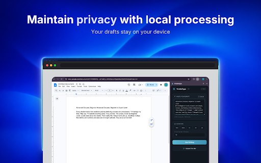 TrickleType :: Gradually trickle your text into Google Docs with natural, human-paced typing.