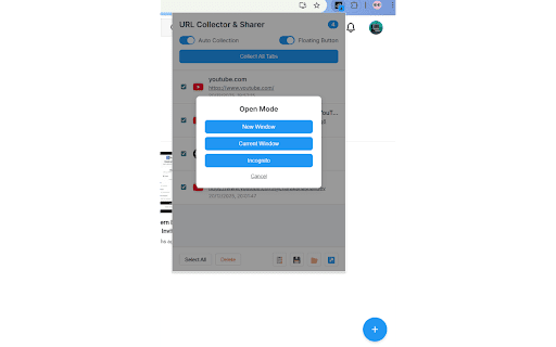 URL Collector and sharer :: Collect & share links instantly. Auto-capture URLs, export to JSON/CSV/TXT, bulk open tabs. For research & productivity.