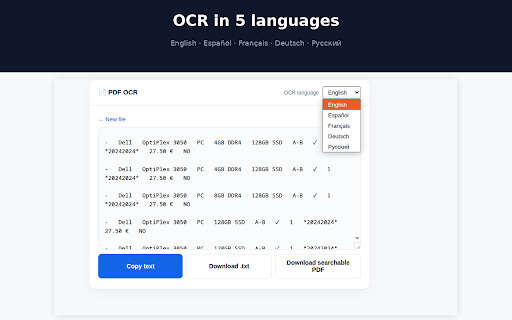 PDF OCR — Extract Text from PDF :: Extract text from scanned or image-based PDFs. 100% local processing — your files never leave your browser.