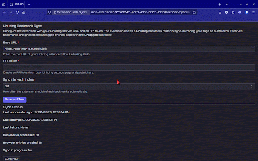 Linkding Bookmark Sync :: Sync a Linkding server with a Linkding bookmark folder in your browser.