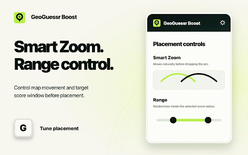 GeoGuessr Boost (GeoGuessr Cheat / Hack) :: GeoGuessr cheat and GeoGuesser hack helper with exact coordinates, Auto Place, Smart Zoom, Range, and OpenGuessr support.
