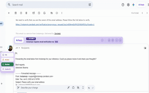 AI.Reply: Your One-Click Email Copilot :: One-click AI email replies in Gmail. Smart tones, templates, forwards & sign-offs — drafted instantly, in your voice.