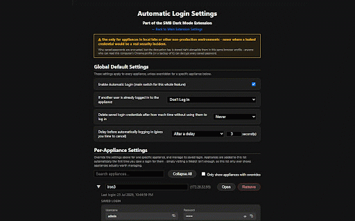 SMB Dark Mode :: This extension enables dark mode for the Check Point SMB WebUI and includes various other WebUI hacks
