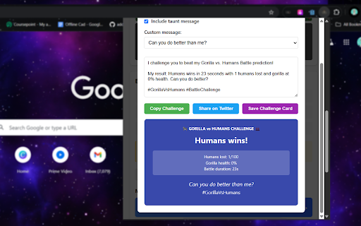 1 Gorilla vs 100 Humans :: An interactive simulator for the viral '1 Gorilla vs. 100 Humans' debate. Customize scenarios and watch the battle unfold!