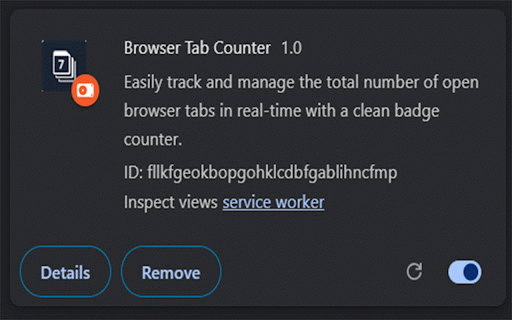 Browser Tab Counter :: Easily track and manage the total number of open browser tabs in real time with a clean badge counter.