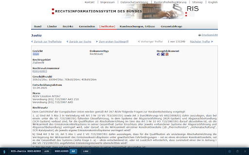 RIS-Zitierhelfer :: Österreichische Gerichtsentscheidungen nach AZR – ein Tastenkürzel oder ein Klick, fertig in der Zwischenablage.