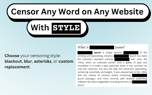 Classify - Hide & Censor Words :: Instantly censor words & hide sensitive information during live streams, screen shares, online meetings or everyday uses.