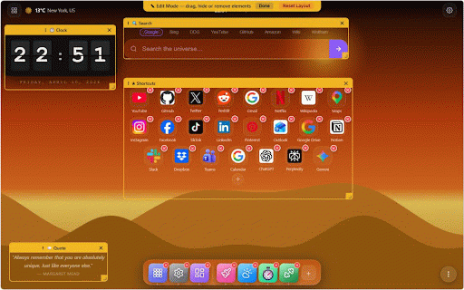 Nova Tab - Stellar Dashboard :: ✨ Aurora new tab: 60+ widgets, 30+ games, notes, weather, clock, calculator, habits, paint & retro emulator.