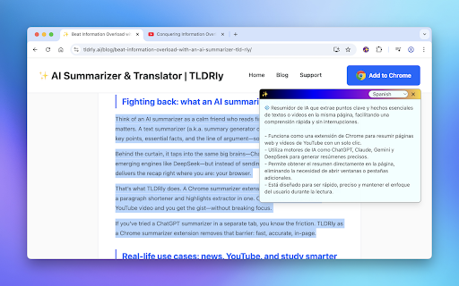 AI Summary & Translate for Web & YouTube | TLDRly :: Summarize & translate any webpage or YouTube video with AI. Powered by ChatGPT, Claude, and Gemini for instant, accurate results