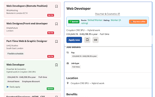 UK Company Visa Sponsorship Verifier :: Find if a company sponsored UK Visa when searching for jobs in LinkedIn and Indeed. Real-time updates.