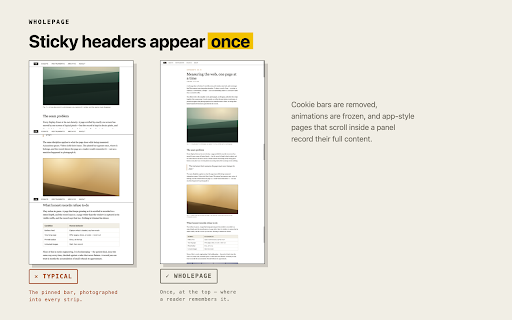 WholePage – Full Page Screenshot :: Captures the whole page — top to bottom — as one image or PDF. Everything stays on your computer. Free and open source.