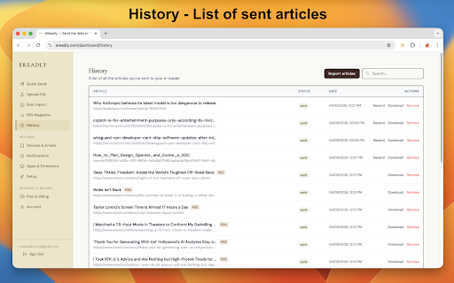 eReadly - Send the web to your e-reader :: Send any article to your e-reader with one click.