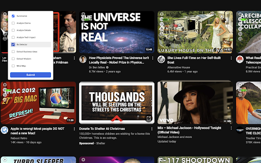 HumanAmplify: AI-powered YouTube analysis :: Summarize, analyze, and understand YouTube videos with AI. Detect BS, extract business ideas, and more.