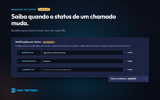 INSV Refresh :: Fique por dentro dos novos casos no Salesforce com atualizações automáticas e alertas sonoros configuráveis.
