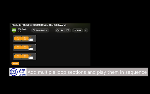 Loop and Learn for YouTube :: custommize loop sections of a YouTube video and learn based on it.