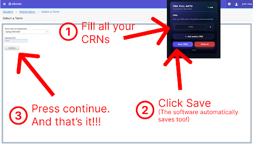 AUB CRN Full Auto :: Doing God’s work one CRN at a time by auto-filling all your CRNs for you.