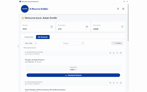 Resumly Browser Extension :: A Browser extension for Resumly