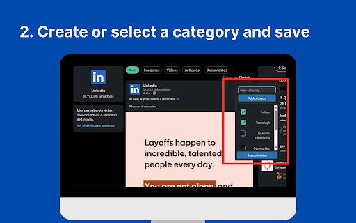 LinkedIn Organizer :: Categorize and search your saved LinkedIn posts with ease. No more endless scrolling—find what you need instantly!