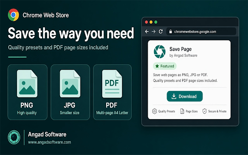 Full Page Screenshot :: Capture entire webpages as PNG, JPG, or PDF. By Angad Software (www.angadsoftware.com).