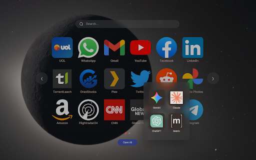 New Tab :: A premium, highly customizable New Tab extension with a sleek design, shortcut management, and integrated search.