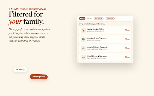 Mana Recipe Search :: Find recipes from supermarket ingredients and add your Mana grocery list to your Tesco, Sainsbury's, Ocado, ASDA or Waitrose basket.