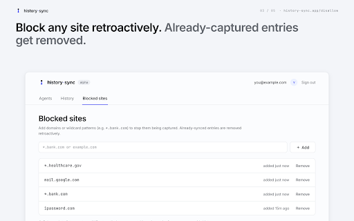 History-Sync :: Sync your Chrome browsing history to your personal MCP server. Open-alpha; see privacy policy.