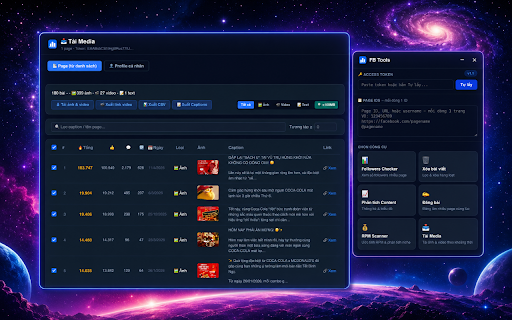 FaceBook Tools - Facebook Page Management :: 100% FREE - Automate multiple Facebook Pages: track followers, analyze/schedule content, scan RPM, bulk download videos and posts.