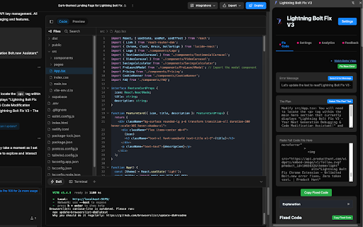 Lightning Bolt Fix V3 :: Lightning Bolt Fix V3 is a powerful Chrome extension designed specifically for Bolt.new users. This innovative tool seamlessly…