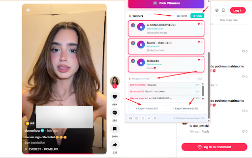 Tiktok Comment Picker - Giveaway Picker :: TikTok Comment Picker to filter comments, pick random winners, spin giveaways & export results instantly.