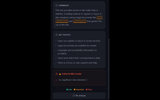 Terms Guardian :: Automatically detects and simplifies Terms & Conditions, Privacy Policies, and legal text using AI.
