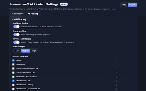 SummarizerX AI Reader :: Extract and translate on-page selections via a floating panel. 摘要、翻译网页选区并在页面内弹窗显示。