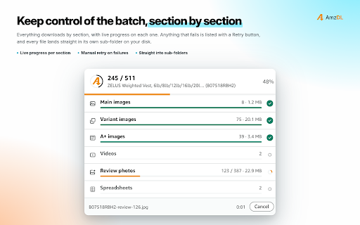 Amazon Product Image & Video Downloader, Review Exporter - AmzDL :: Bulk download images and videos from Amazon product pages: gallery, variations, A+. Save buyer photos, export reviews to CSV/Excel.